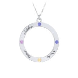 Circle Birthstone Pendant