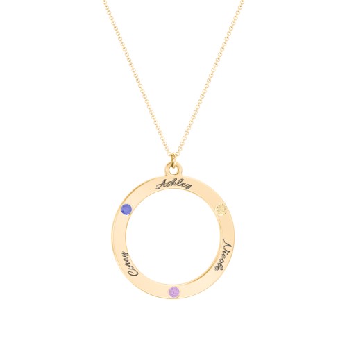 Circle Birthstone Pendant