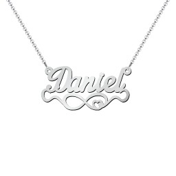 Stylized Name Necklace in 925 Sterling Silver