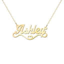 Stylized Name Necklace in 9K Solid Yellow Gold