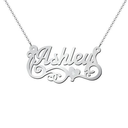 Lots of Love Name Necklace – Sterling Silver with White Premium Zirconia