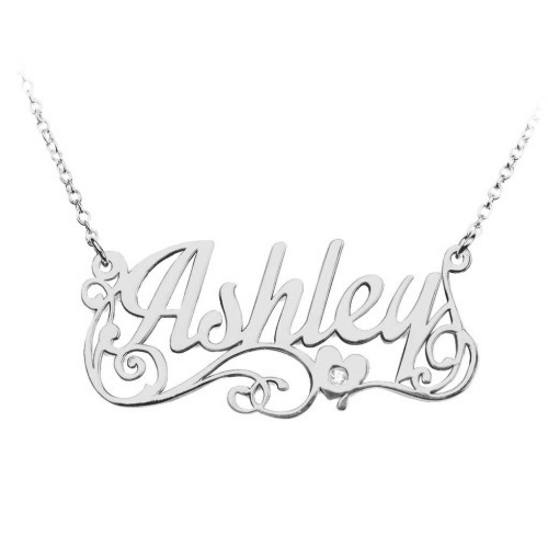 Lots of Love Name Necklace – Sterling Silver with White Premium Zirconia