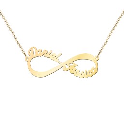 Infinite Love Name Necklace in 18K Gold Plated Silver