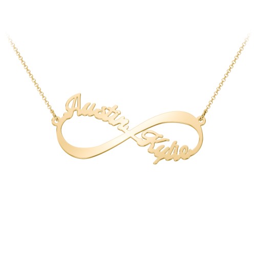 Infinite Love Name Necklace – 18K Gold Plated Silver