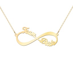 Infinite Love Name Necklace in 9K Solid Yellow Gold