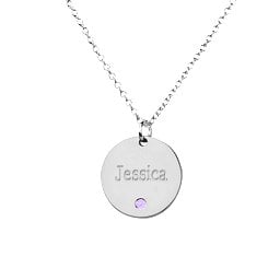 Name Disc Pendant with Accent