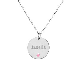 Name Disc Pendant with Accent