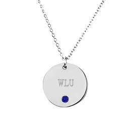 Birthstone Name Disc Pendant
