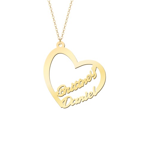 Written With Love Heart Name Necklace – 9kt Yellow Gold
