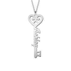 Key To True Love Name Necklace – Sterling Silver