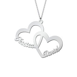 Interlocked In Love Heart Name Necklace