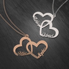 Interlocked In Love Heart Name Necklace