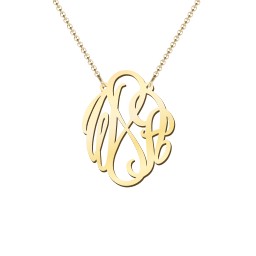 Infinity Monogram Necklace in 18K Gold Plated Silver