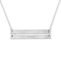 Raising The Bar Engravable Double Bar Necklace