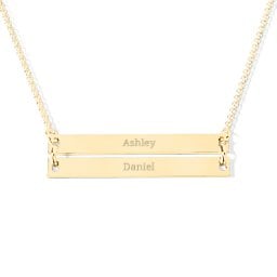 Raising The Bar Engravable Double Bar Necklace