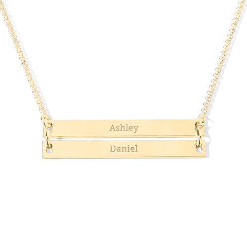 Raising The Bar Engravable Double Bar Necklace