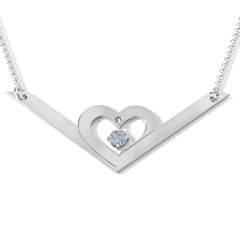 Secret Admirer Engravable Heart Necklace – Sterling Silver with Ruby