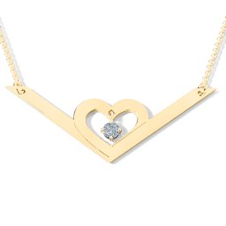 Secret Admirer Engravable Heart Necklace in 9K Solid Yellow Gold