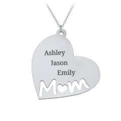 Marvelous Mom Engravable Heart Necklace – 18K Gold Plated Silver