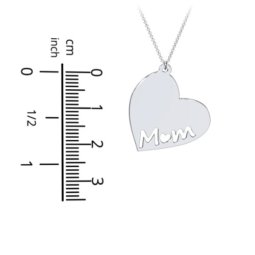 Marvelous Mom Engravable Heart Necklace – 18K Gold Plated Silver