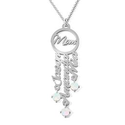 A Mother's Dream Name Necklace in 925 Sterling Silver with Opal