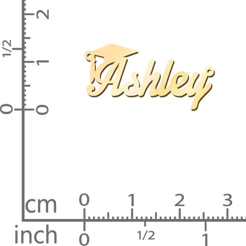 Graduation Name Necklace – 9kt Yellow Gold