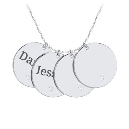 Engravable 4 Disc Pendant with Birthstone