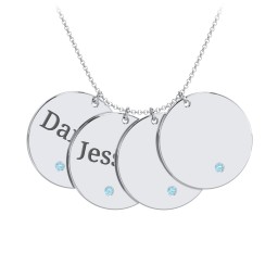 Engravable 4 Disc Pendant with Birthstone