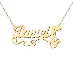 Mermaid Name Necklace in 18K Gold Plated Silver