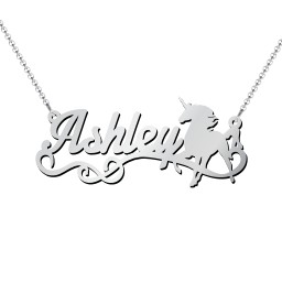 Unicorn Name Necklace in 925 Sterling Silver