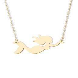 Mermaid Vibes Cutout Necklace in 9K Solid Yellow Gold