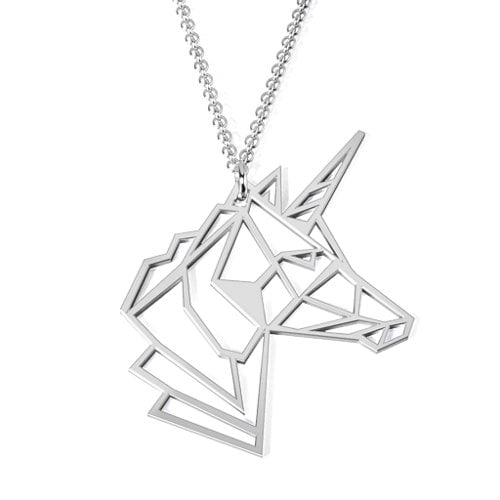 Unicorn Elegance Outline Cutout Necklace