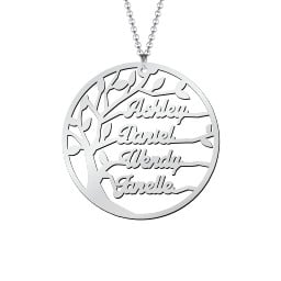 Family Tree Cutout Necklace