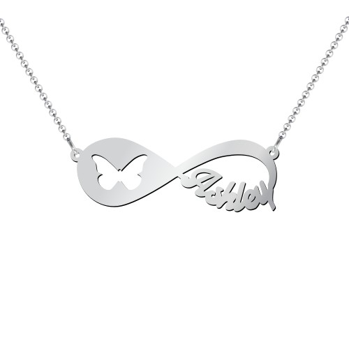 Pretty Wings Infinity Name Necklace