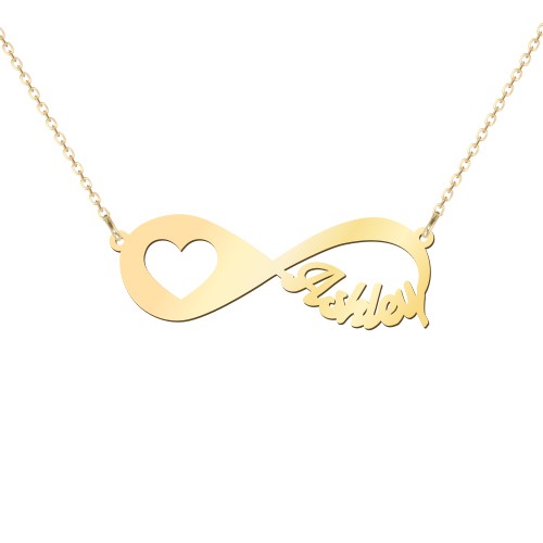 In My Heart Infinity Name Necklace – 9kt Yellow Gold