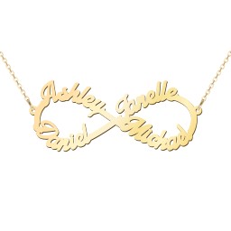 Love "4" Infinity Pendant in 9K Solid Yellow Gold