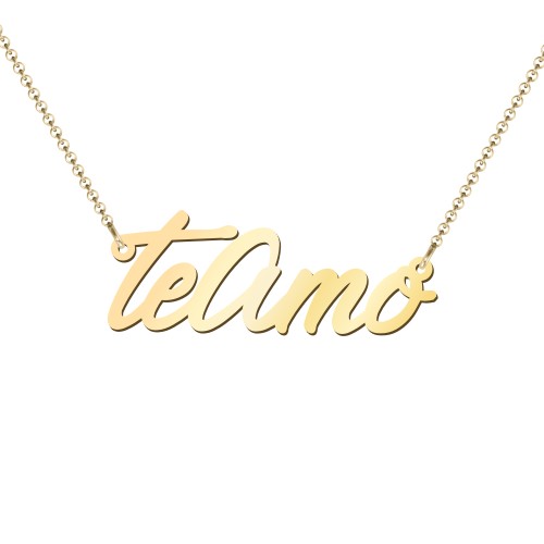 Te Amo Pendant – 18K Gold Plated Silver