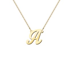 Initial Letter Necklace in 18K Gold Plated Silver