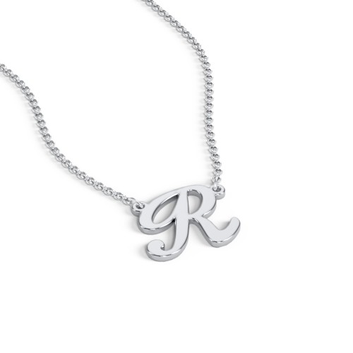 Initial Letter Necklace – Sterling Silver