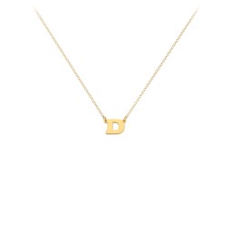 Petite Initial Letter Necklace in 18K Gold Plated Silver