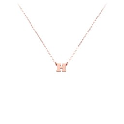 Petite Initial Letter Necklace in 9K Solid Rose Gold