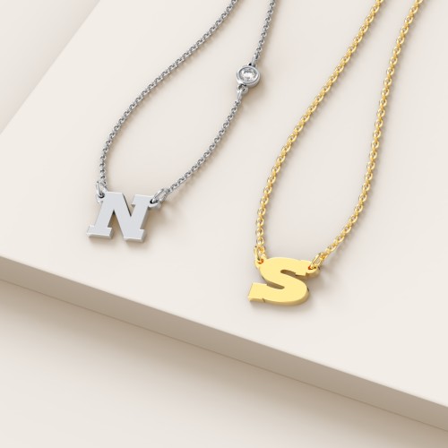 Petite Initial Letter Necklace – Sterling Silver