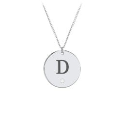 Birthstone Initial Disc Pendant