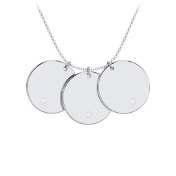 Birthstone Initial 3 Disc Pendant