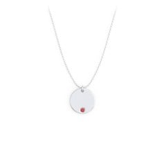 Engravable Disc Sorority Pendant with Birthstone