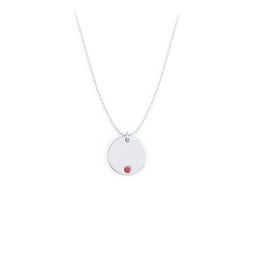 Engravable Disc Sorority Pendant with Birthstone