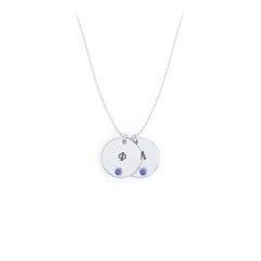 Engravable Disc Sorority Pendant with Birthstone