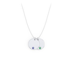 Engravable Disc Sorority Pendant with Birthstone