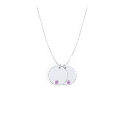 Engravable Disc Sorority Pendant with Birthstone