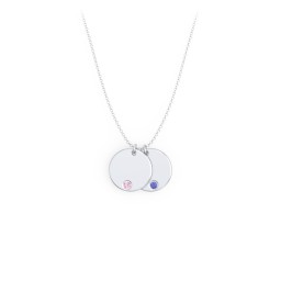 Engravable Disc Sorority Pendant with Birthstone